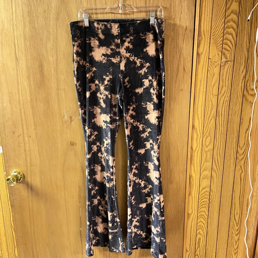 Topshop velvet tye dye flared pants